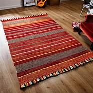 Tapis kilim rouge marocain rayé traditionnel